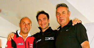 Da sx l'international Coach Pino Dellasega, l'istruttore Lorenzo Maio e il Master Trainer Claudio Slomp della Scuola Italiana Nordic Walking.